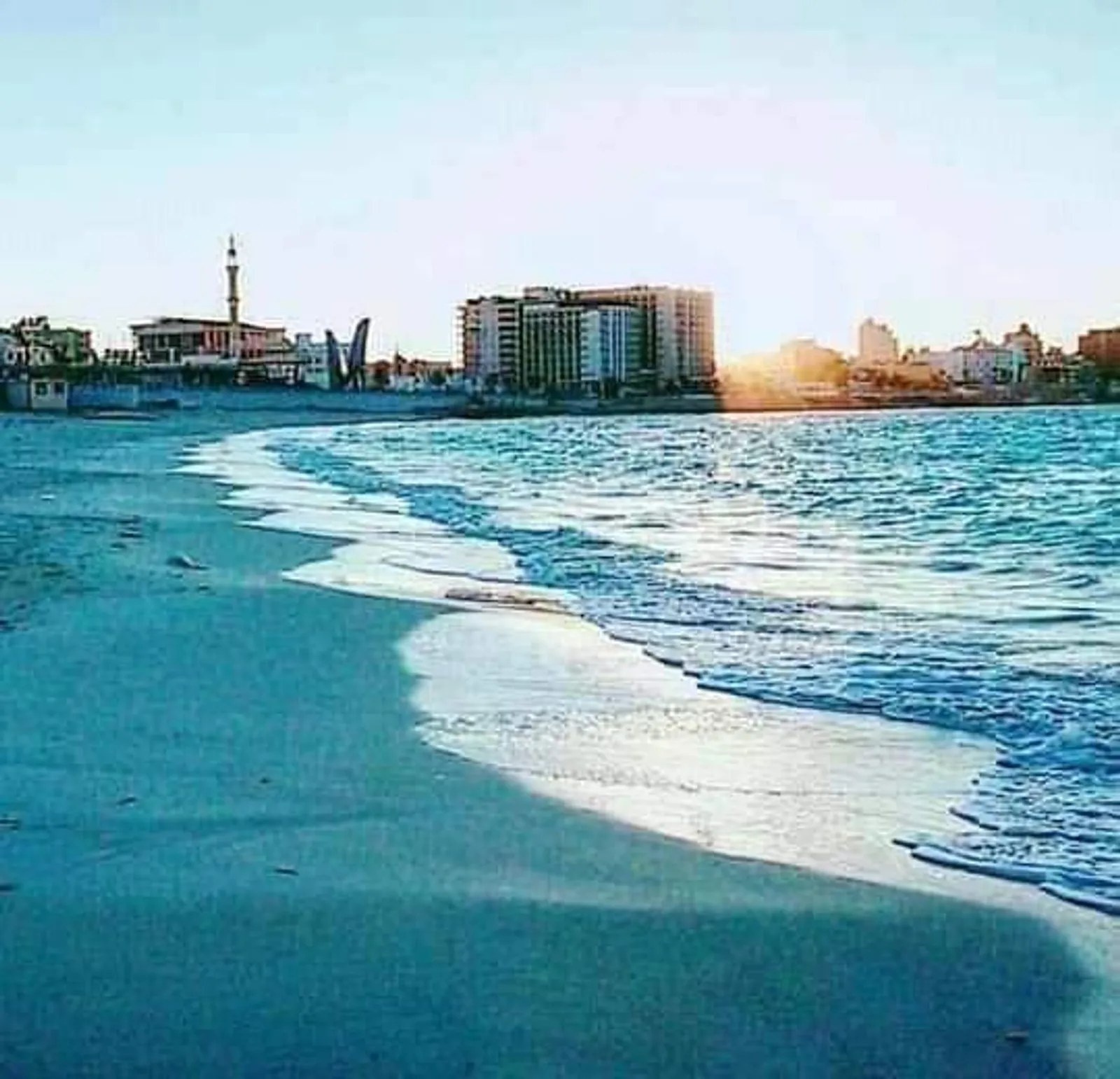 Pohľad na pláž v Marsa Matrouh, Egypt